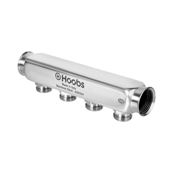 Hoobs Коллектор, нерж. ст., без регулировки, 1" х 3/4"-9 вых.