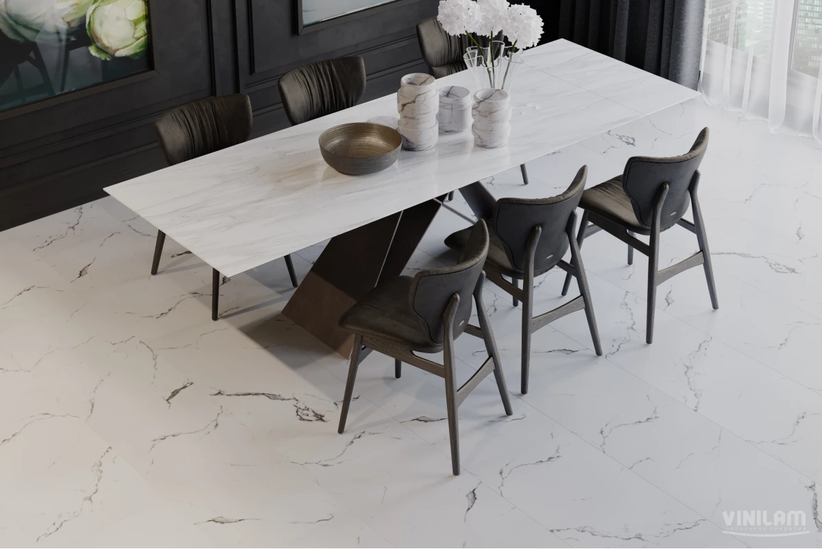 Кварцвиниловая плитка Vinilam Ceramo Stone 6 мм Итальянский Мрамор 83444