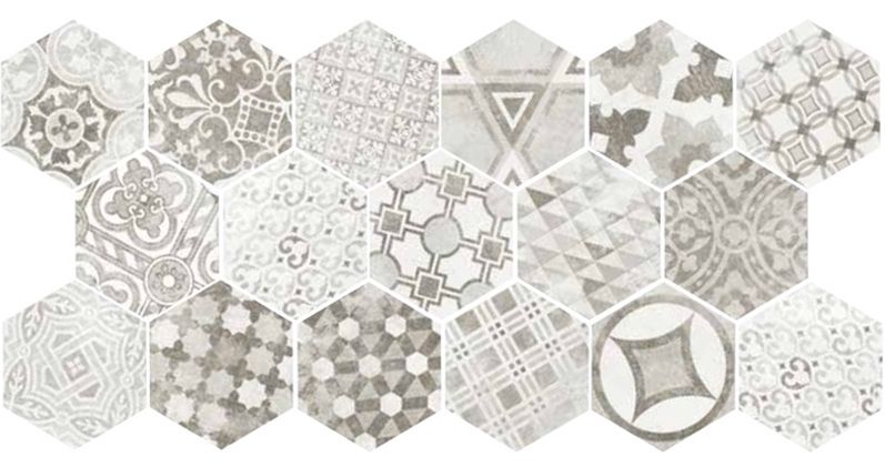 

Керамогранит Equipe Hexatile 22099 Cement Garden Grey 17,5x20