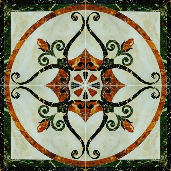 

Керамогранит Infinity Ceramic Tiles Castello Fronzola Crema Roseton Панно 120х120