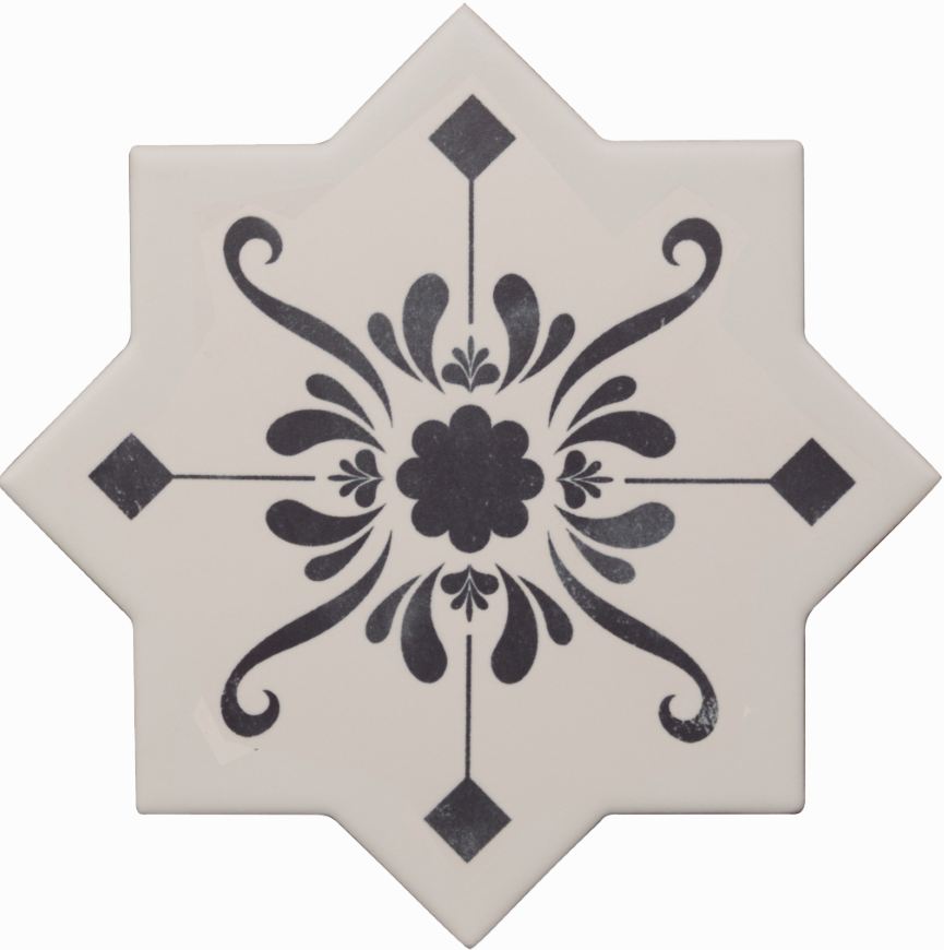 

Керамическая плитка Cevica Becolors Star Dec. Stencil Navy декор 13,25x13,25