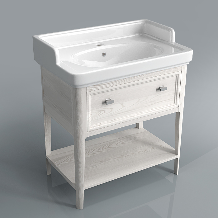 

Тумба под умывальник Kerama Marazzi Provence напольная 80 PR.80\WHT белый/декапе