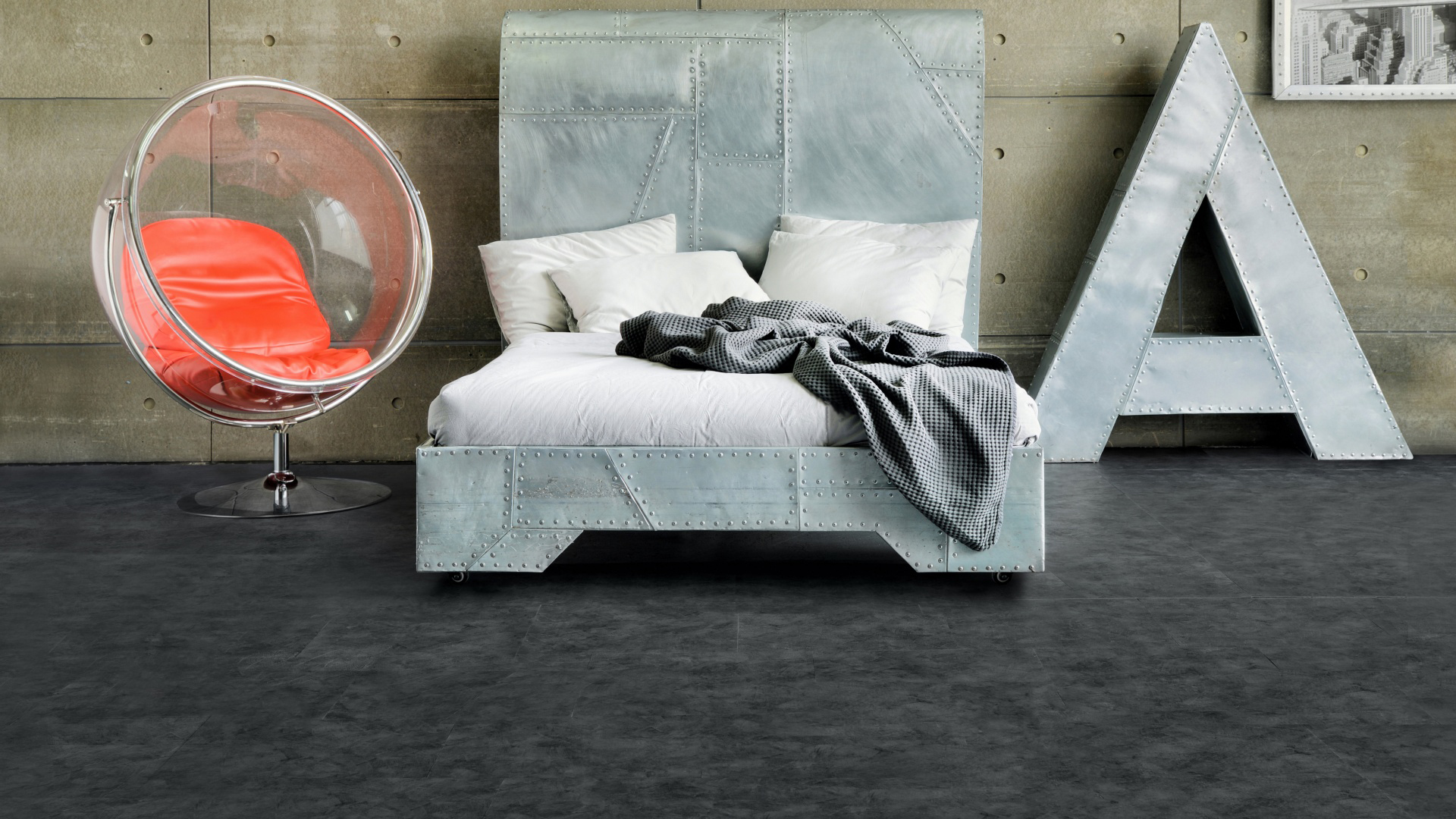 

Кварцвиниловая плитка Alpine Floor Grand Stone Eco8-4 Скол Обсидиана