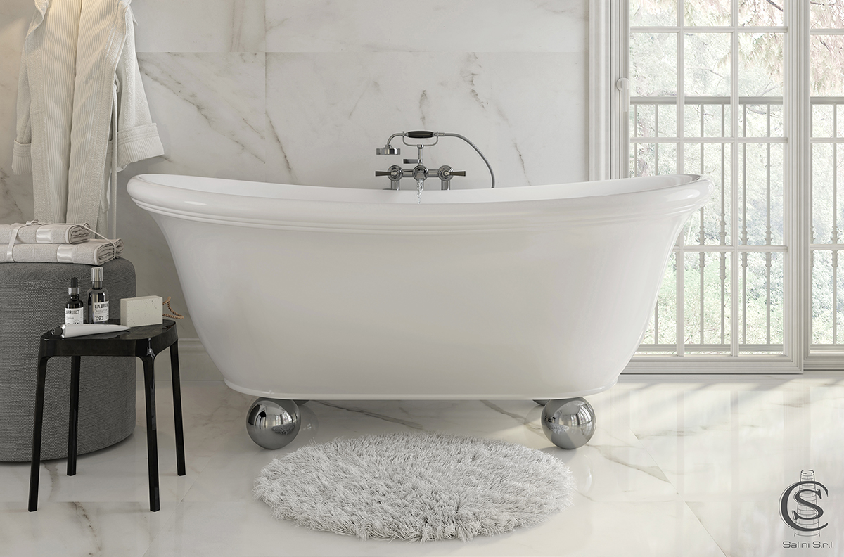

Ванна из искусственного камня Salini ALBA белый матовый 1735х900 1-11314
