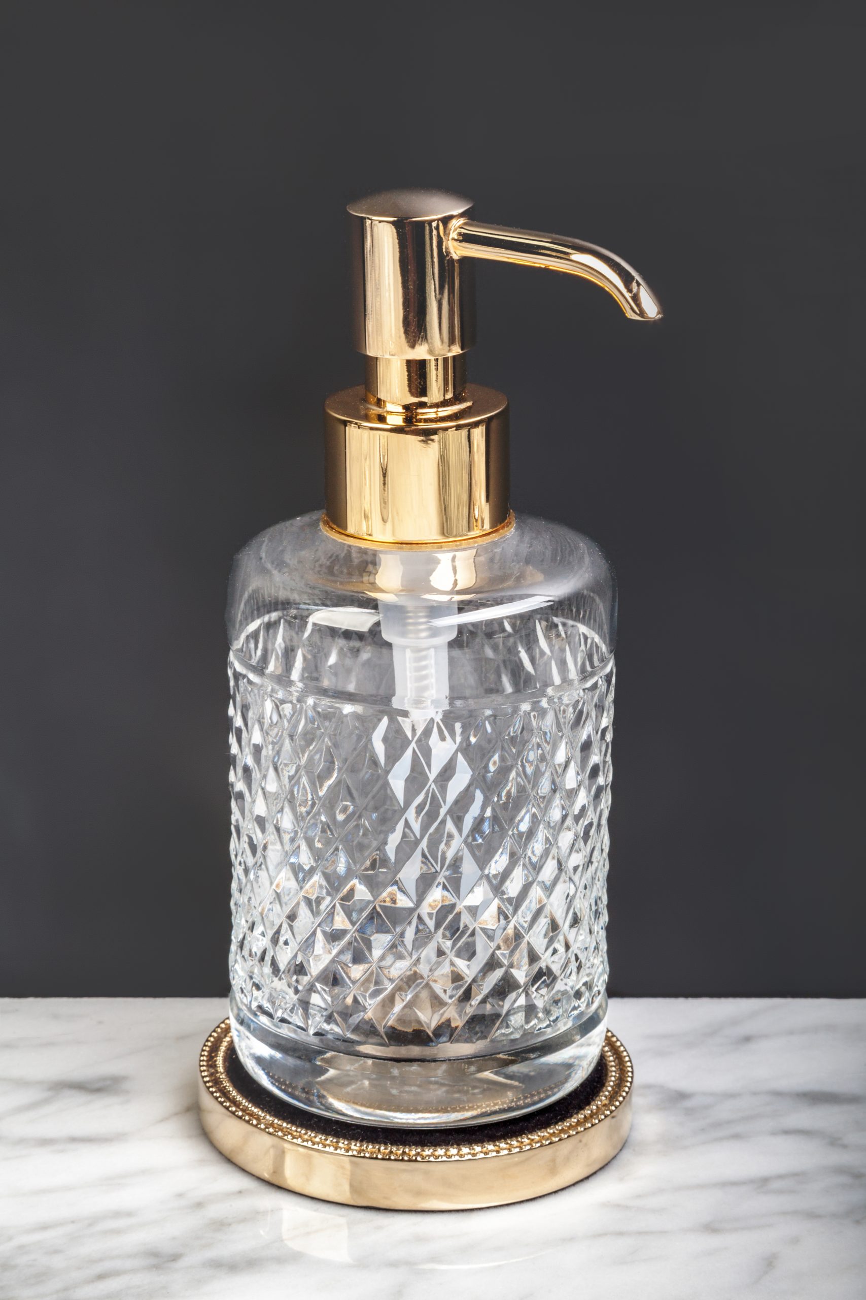 Дозатор для мыла Boheme Murano Cristal золото 10228