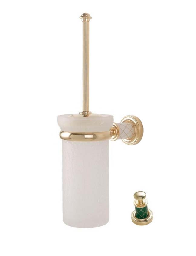 Щетка для унитаза Boheme MURANO GOLD бирюзовый/золото 10913-GR-G