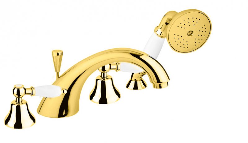 

Смеситель для ванны и душа Cezares First золото, ручка металл FIRST-BVD-03/24-M