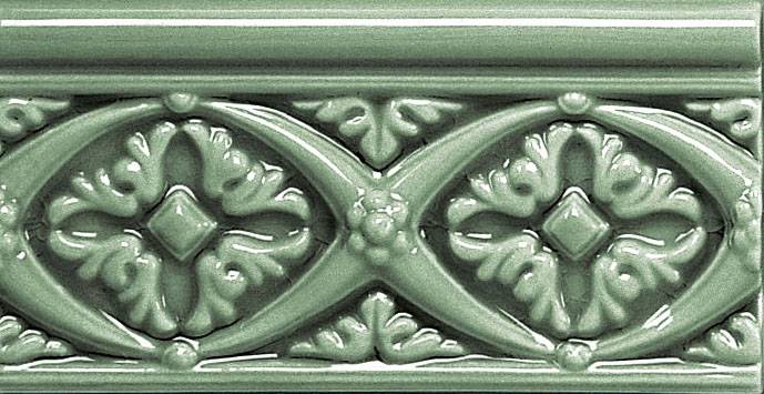 

Керамическая плитка Adex Modernista ADMO4006 Relieve Bizantino C/C Verde Oscuro бордюр 7,5x15