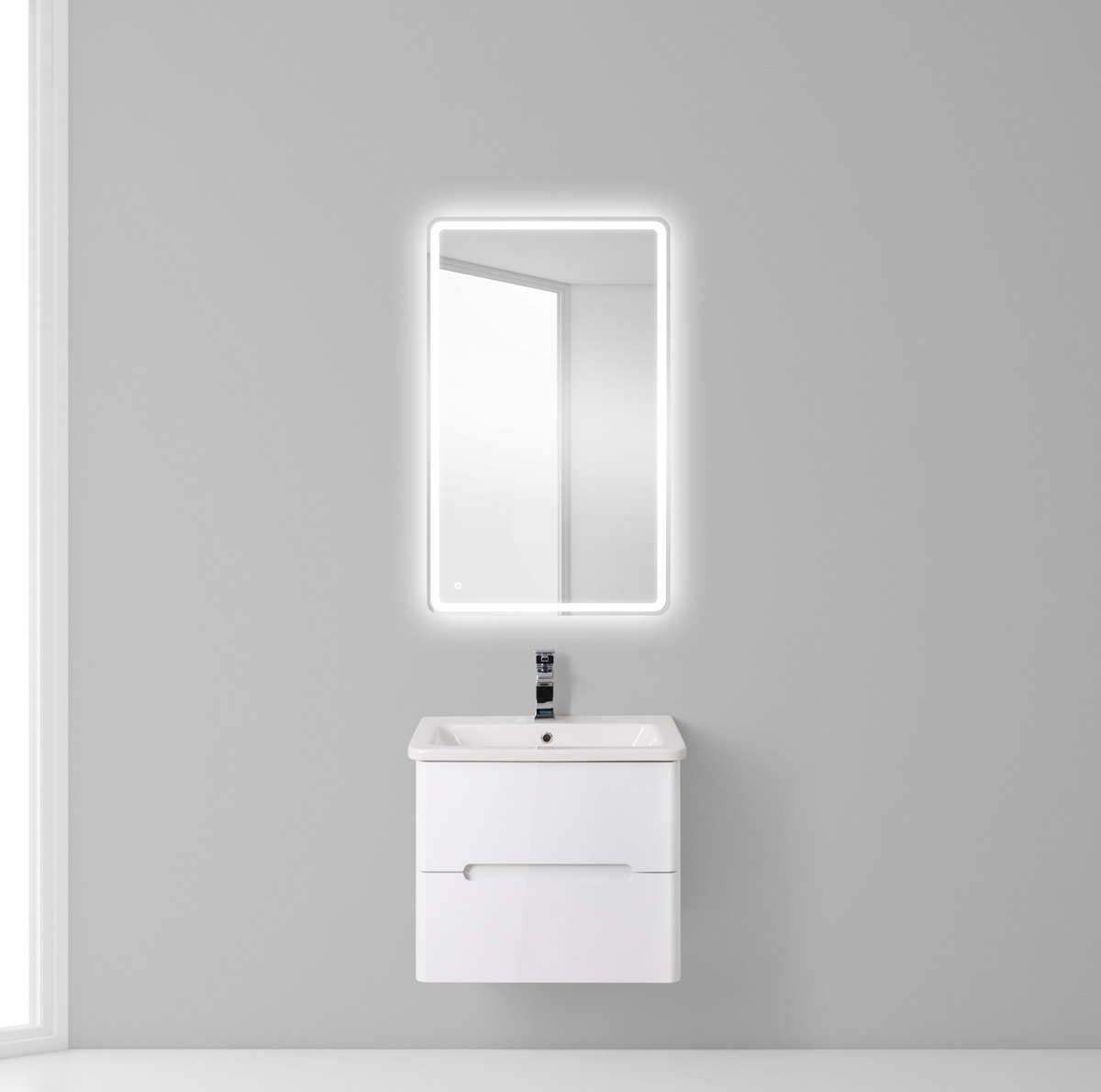 

База под раковину Belbagno LUXURY подвесная 50 LUXURY-500-2C-SO-BL-P Bianco Lucido