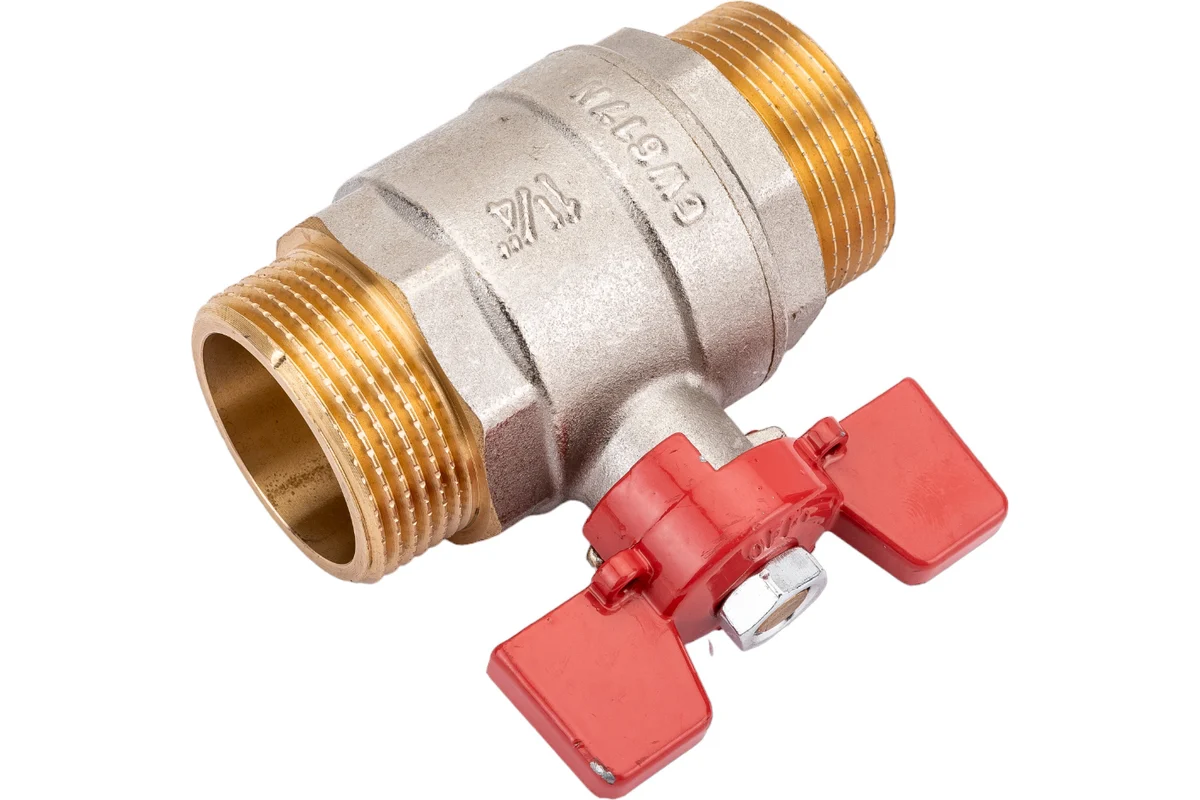 Rommer шаровой кран 1 1/4" НР/НР, ручка бабочка RBV-0007-0410232