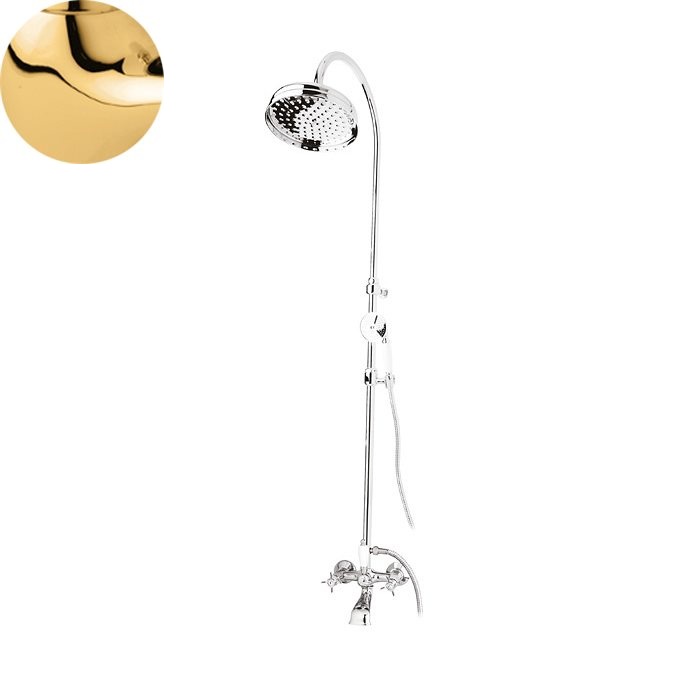 

Душевая колонна со смесителем, верхним и ручным душем Cezares Lord золото LORD-CV-03/24