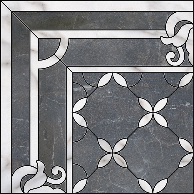 

Керамогранит Kerama Marazzi Виндзор 1/4 розона ID42 Декор 60x60