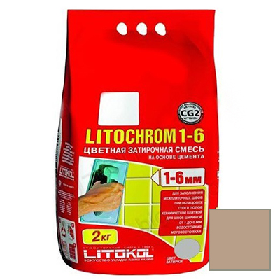 

Затирка Litokol цементная Litochrom 1-6 C.80 Коричневый/Карамель 2кг