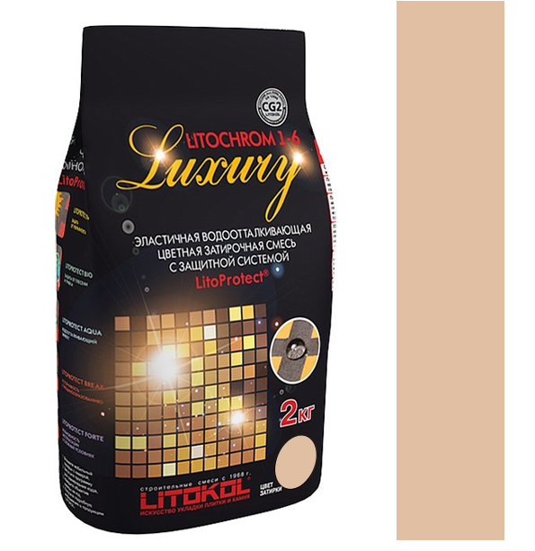 

Затирка Litokol цементная Litochrom 1-6 Luxury C.210 Персик 2кг