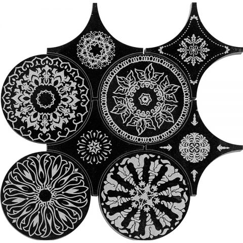 

Мраморная мозаика Skalini Pantheon PRT Black 68,5х68,5