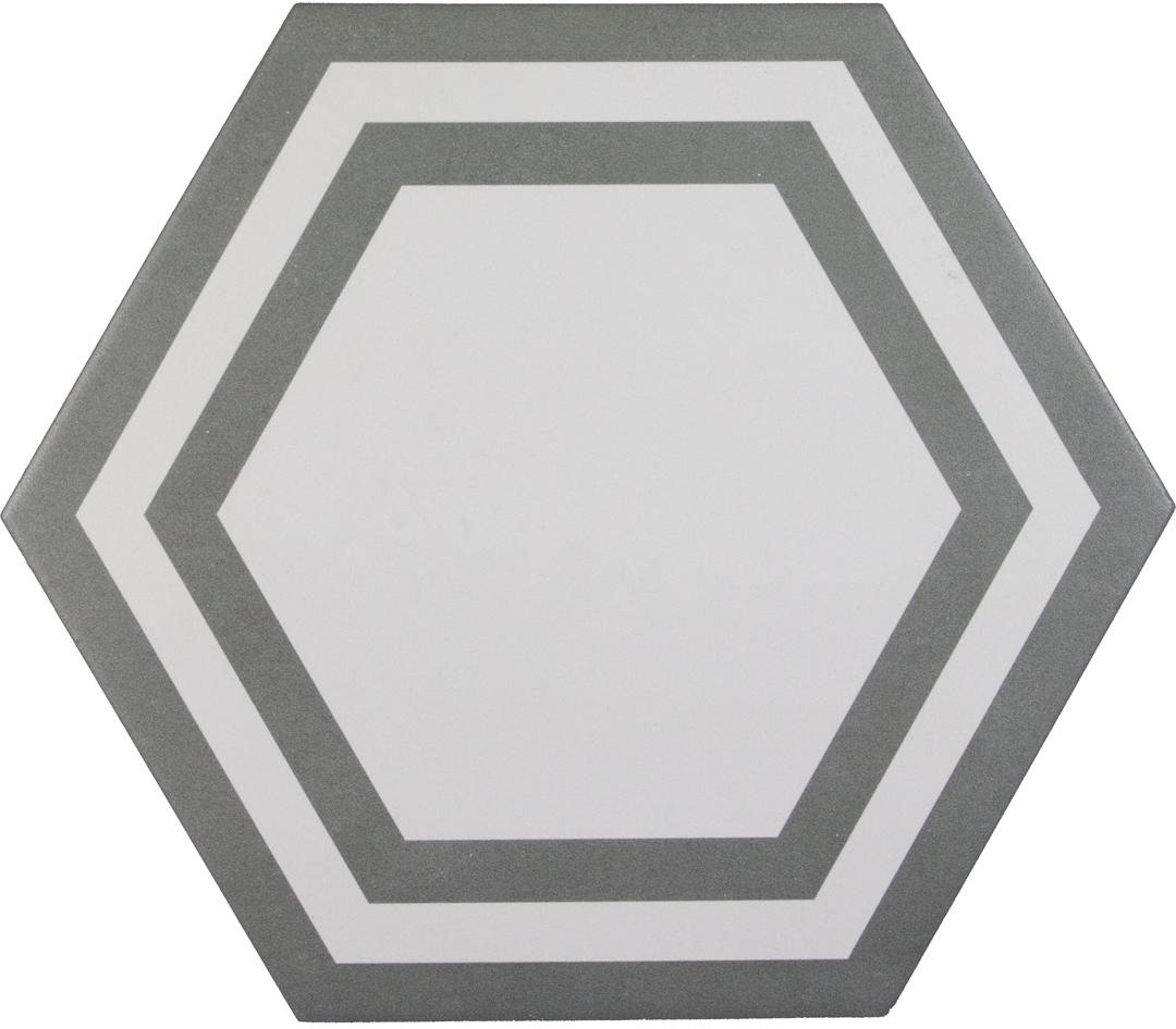 

Керамогранит Adex Pavimento ADPV9018 Hexagono Deco Dark Gray 20х23