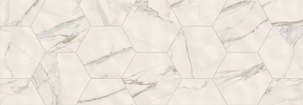 

Керамогранит Marca Corona Motif E481 Calacatta Gold Matt Essagonо 21,6х25
