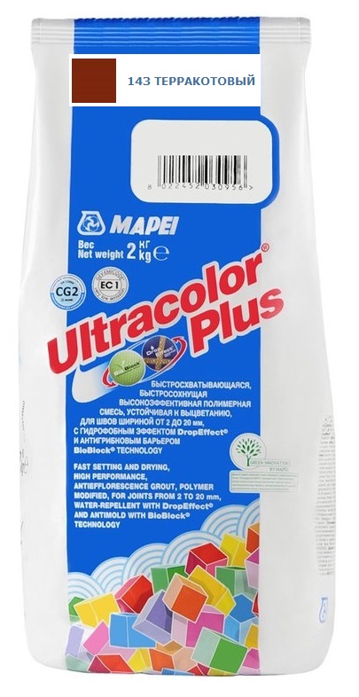

Затирка Mapei Ultracolor Plus №143 Терракота(коричн.) 2 кг