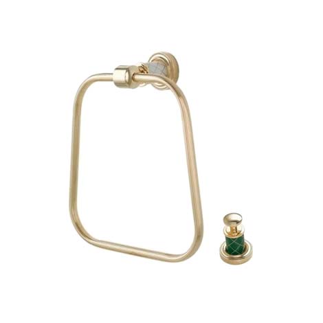 Кольцо для полотенец Boheme MURANO GOLD бирюзовое 10905-GR-G