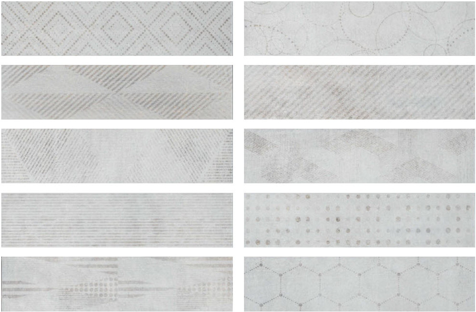 

Керамогранит Serenissima Docklands Freeport Mix White (10mix) 8,6х35