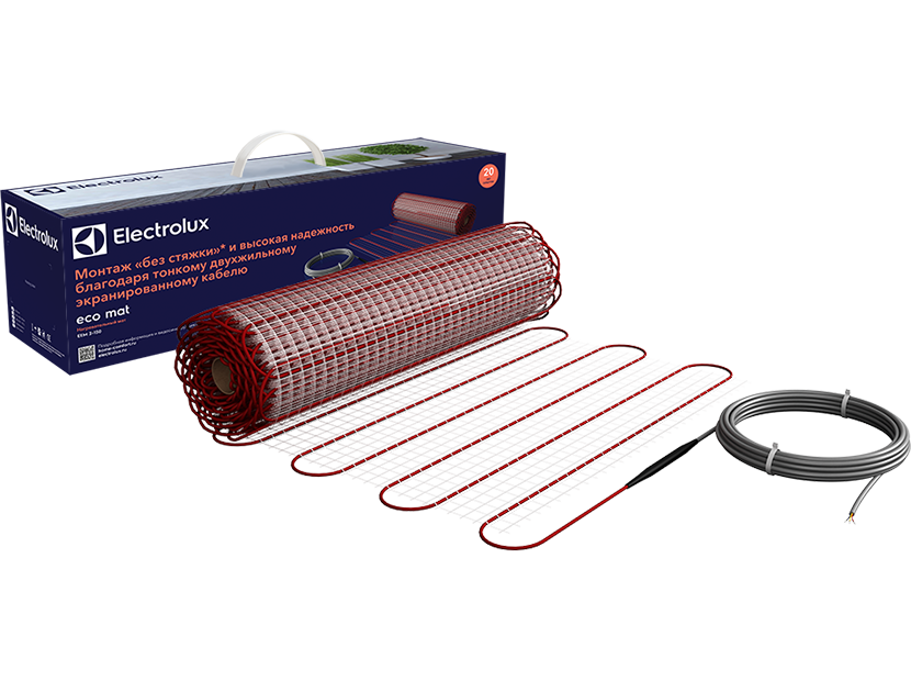 Нагревательный мат Electrolux Eco Mat EEM 2-150-5 кв.м без электромагнитного излучения (комплект теплого пола с терморегулятором)