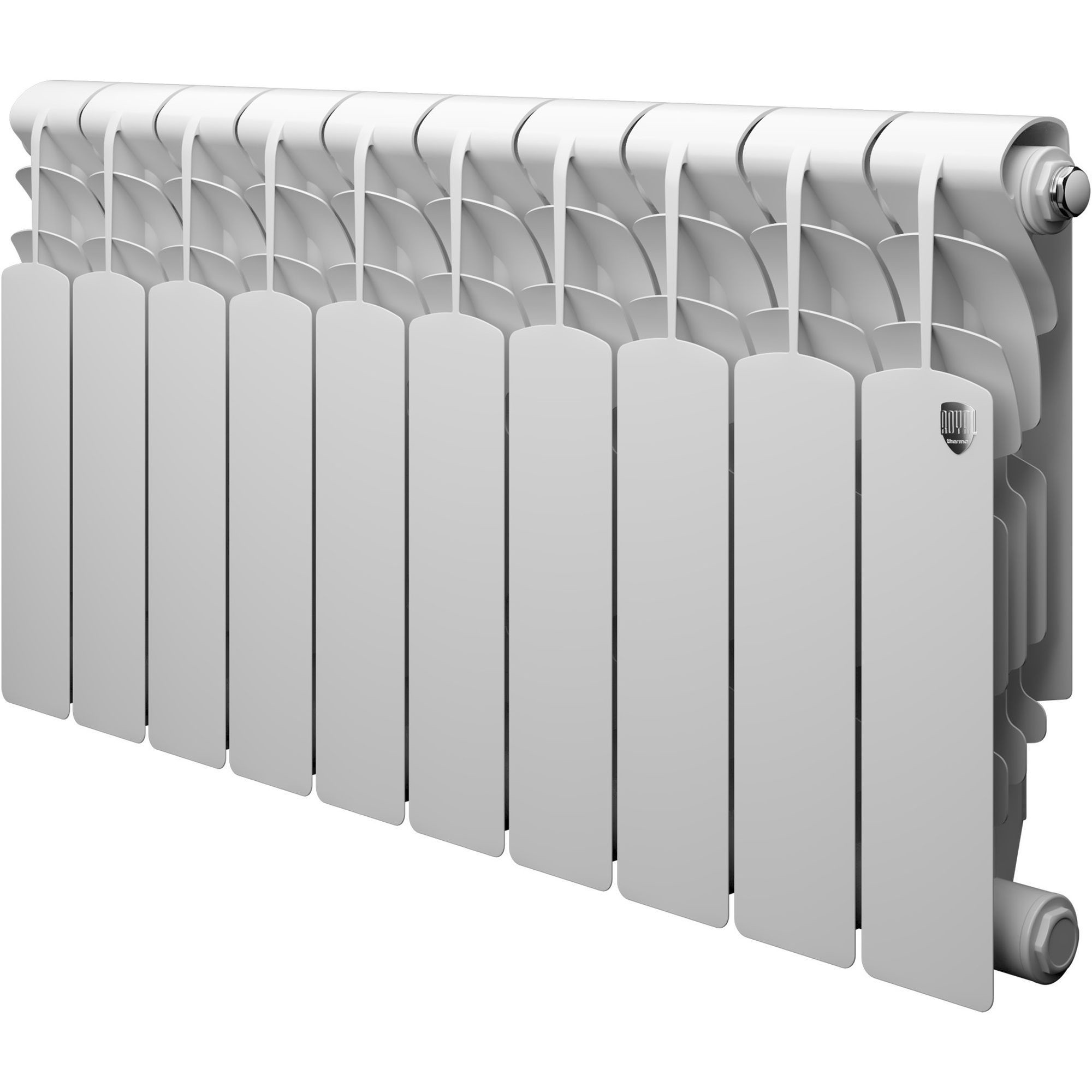 Алюминиевый радиатор Royal Thermo Revolution 350 \ 10 секций \ с боковым подключением