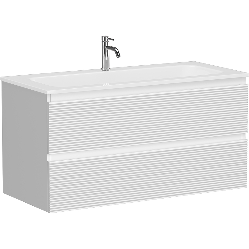 Тумба с раковиной SANCOS FOLK 100 подвесной Bianco FL100W+CN7003