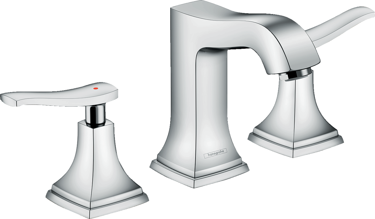 

Смеситель для раковины Hansgrohe Metropol 110 на 3 отверстия, с рычаговыми рукоятками, со сливным гарнитуром 31330000