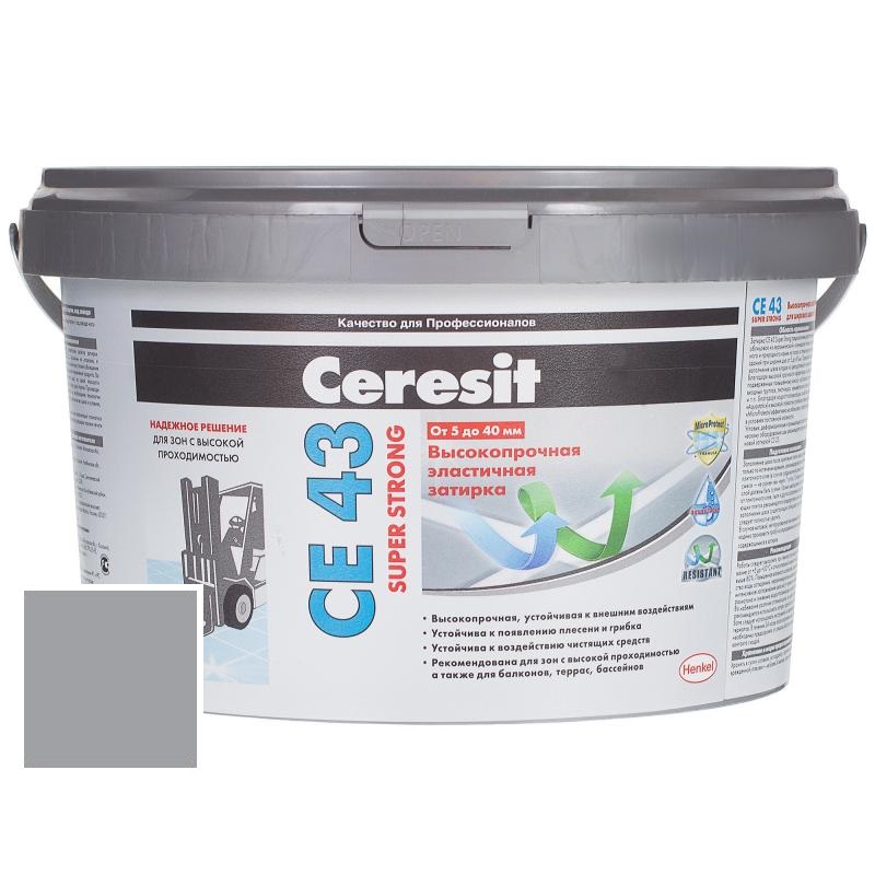 

Затирка Ceresit СЕ 43/2 Super Strong высокопрочная Антрацит 13 (2 кг)