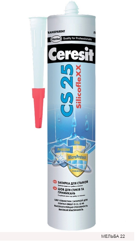 

Затирка Ceresit СS 25 силиконовая 22 Мельба 280мл