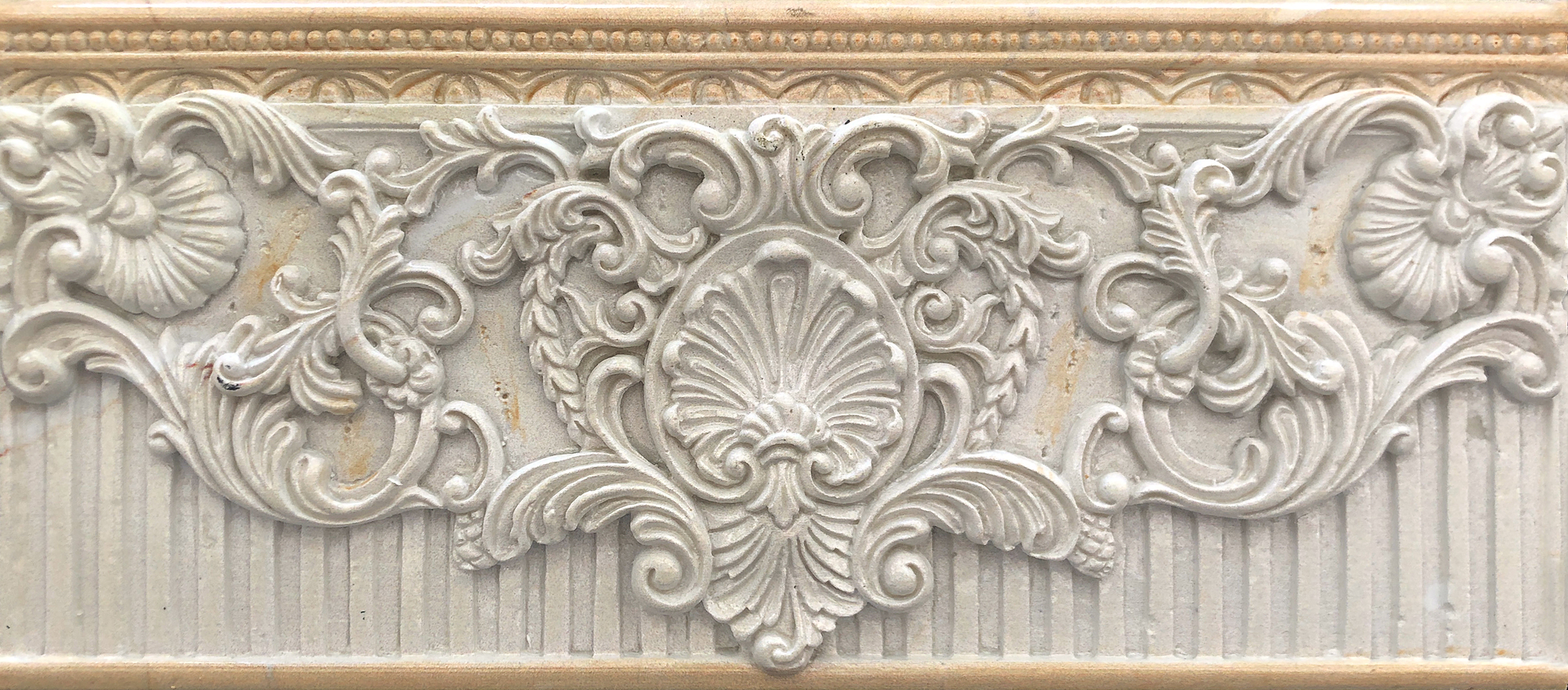 

Керамическая плитка Kerasol Armonia Benidorm Isabel Dorado Cenefa бордюр 11x25