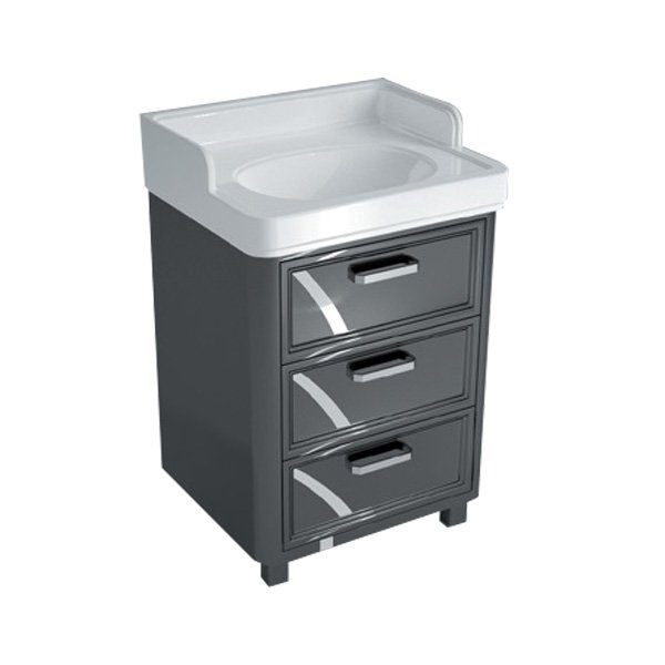 

Тумба под раковину Kerama Marazzi Pompei 60 напольная, 3 ящика, черный PO.60.3\BLK