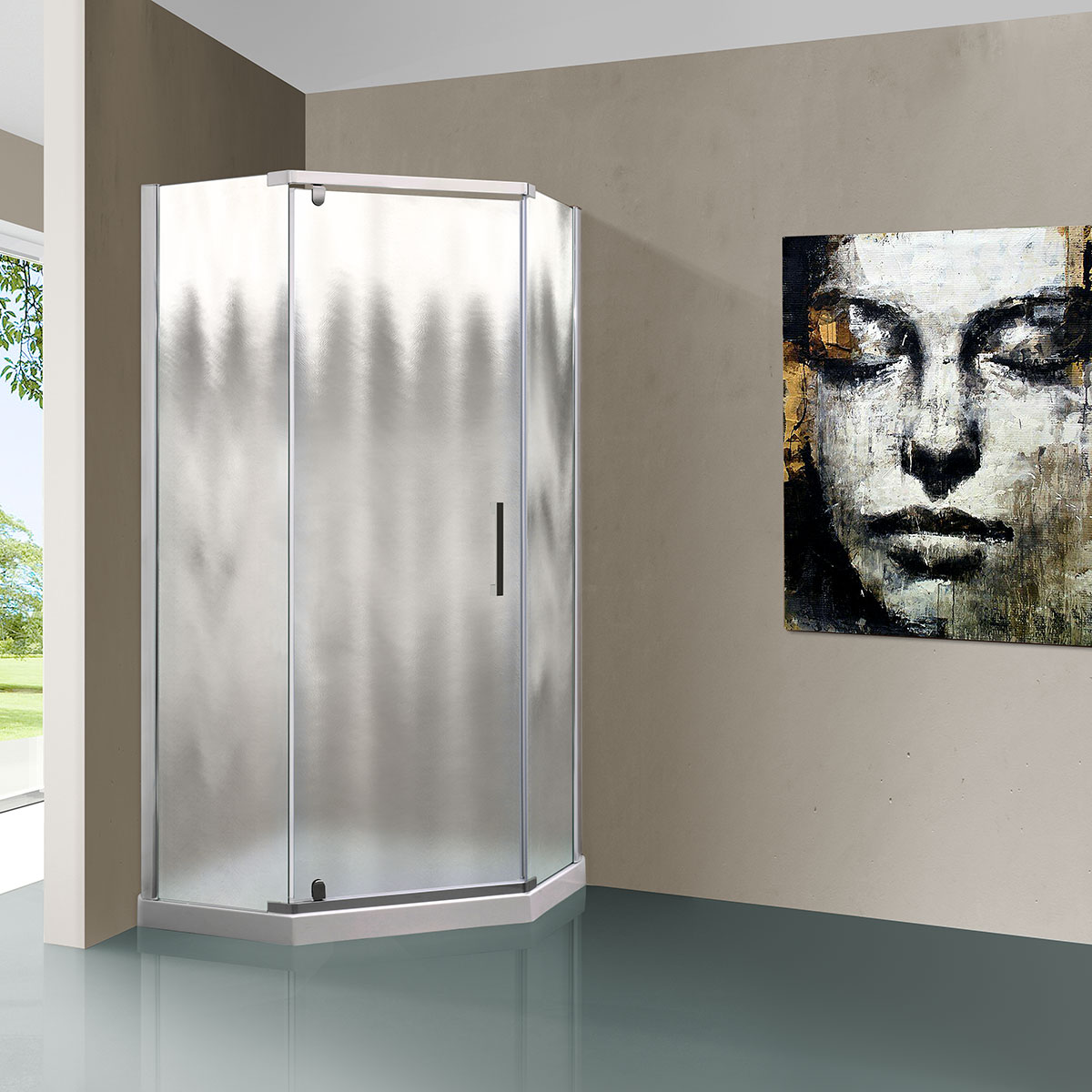 Душевой уголок Vincea Stresa 1950x900x900 хром (шиншилла) VSP-1S900CH