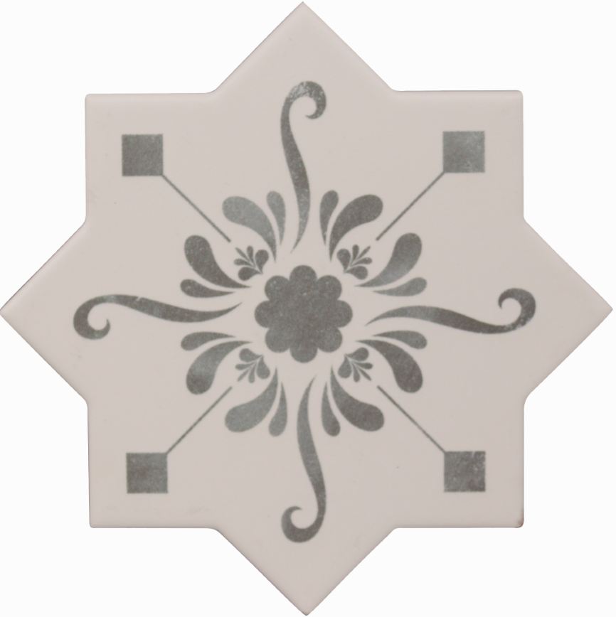 

Керамическая плитка Cevica Becolors Star Dec. Stencil Grey декор 13,25x13,25