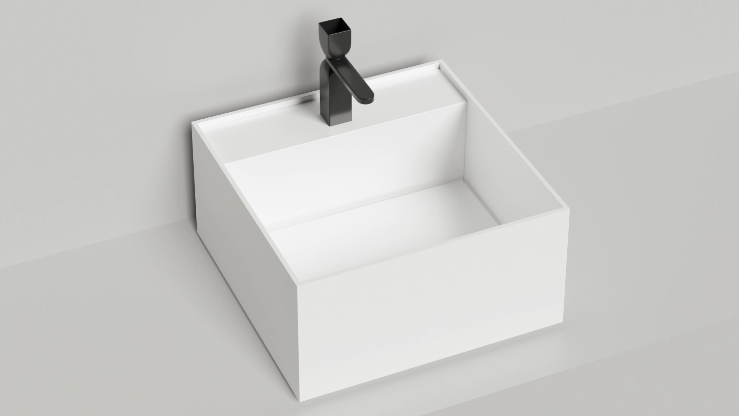 Раковина Salini ARMONIA SQUARE TOP 02 S-Stone 45 белый матовый 130522TM