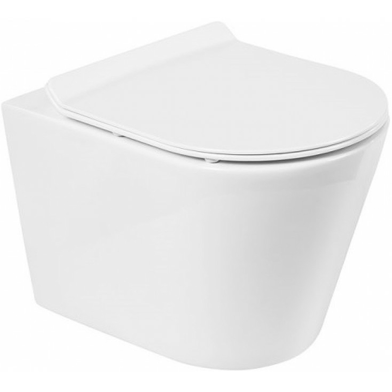 Унитаз подвесной BelBagno FLAY-R с сиденьем микролифт BB053CHR+BB105SC