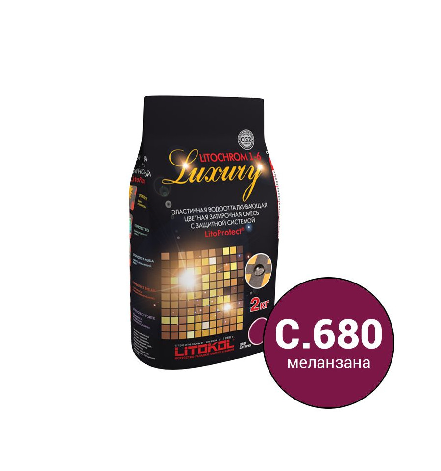 

Затирка Litokol цементная Litochrom 1-6 Luxury C.680 Меланзана 2кг