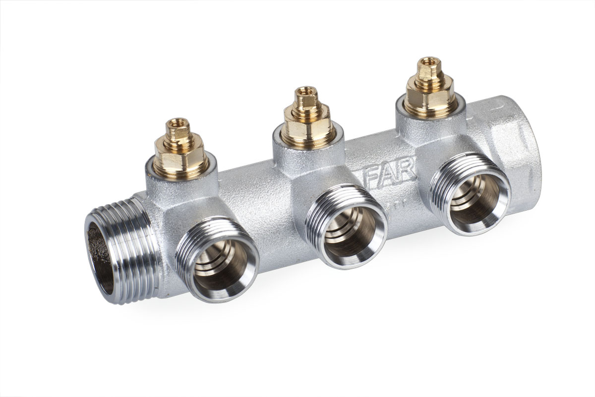 

Far Запорный концевой коллектор ВР 3/4" с 3 отводами 1/2" FK 3869 3412