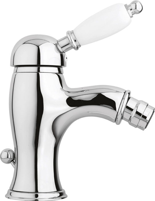 

Смеситель для биде Cezares Elite хром, ручка белая ELITE-BSM1-01-Bi