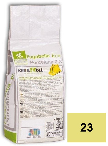 

Затирка Kerakoll Fugabella Eco Porcelana цементная 23 Giallo 2кг