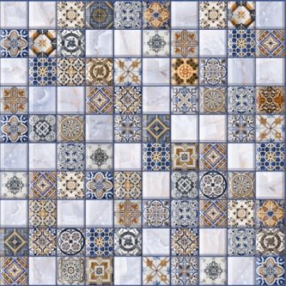 

Керамическая плитка Lb-Ceramics Орнелла 5032-0200 арт-мозаика синий 30х30