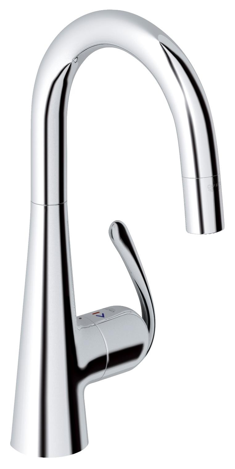 

Смеситель для кухни Grohe Zedra с выдвижным С-изливом/лейкой 32296000