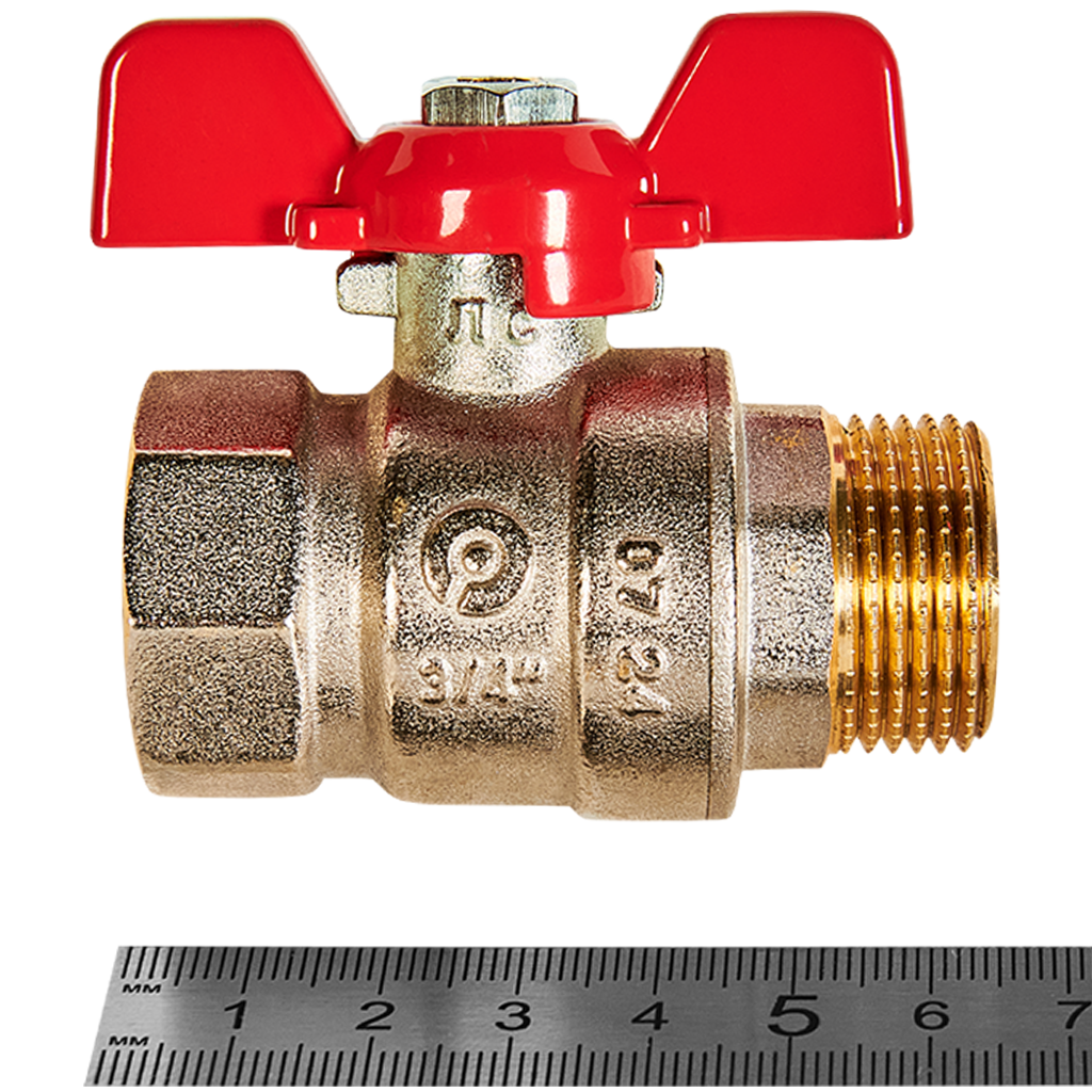 Rommer шаровой кран 3/4" ВР/НР, ручка бабочка RBV-0004-2210220