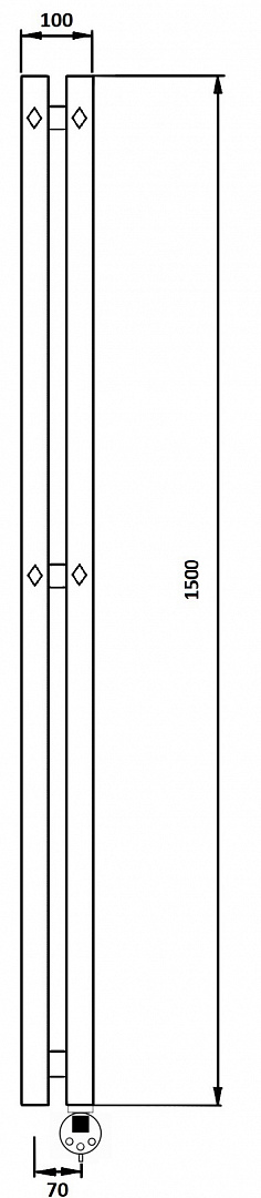 Электрический полотенцесушитель Secado Сандриго 2К 1500x100 ТЭН Пр. Графит