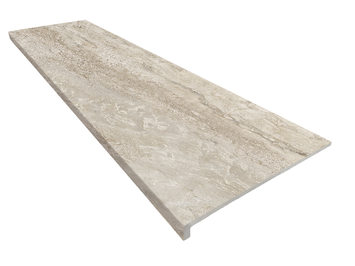 

Ступень Exagres Marbles Travertino Peldano Recto фронтальная 33x120