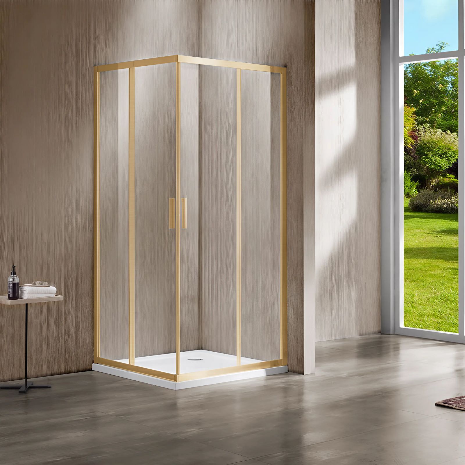 Душевой уголок Vincea Garda 1900x1100x800 брашированное золото VSS-1G8011CLG