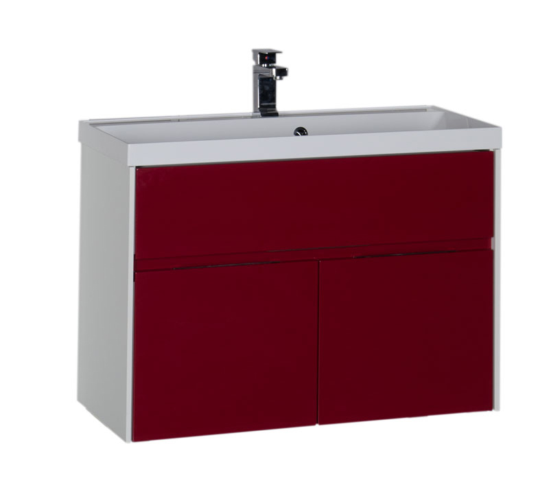 

Тумба с раковиной Aquanet Латина 90 подвесная, бордо 00179932+00179396