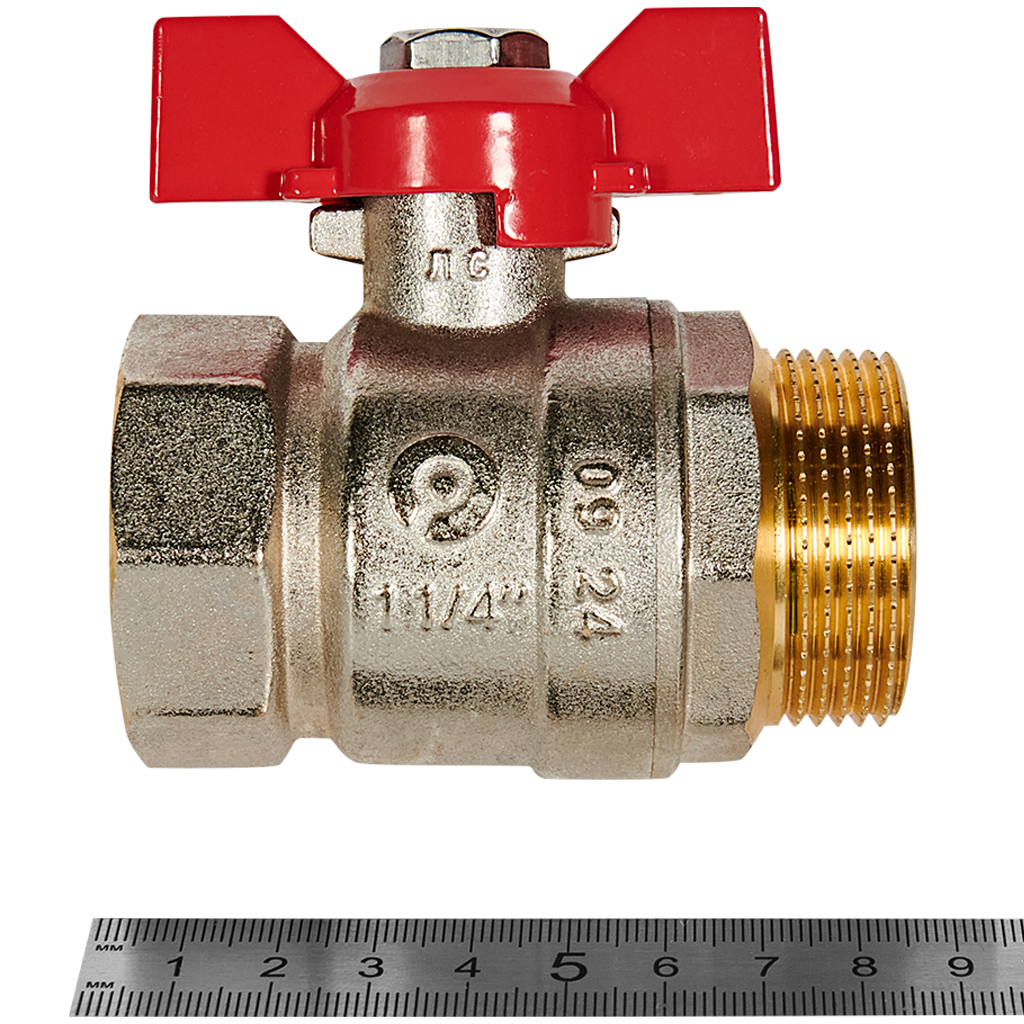 Rommer шаровой кран 1 1/4" ВР/НР, ручка бабочка RBV-0004-2210232