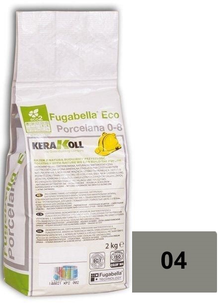 

Затирка Kerakoll Fugabella Eco Porcelana цементная 04 Iron Grey 2кг