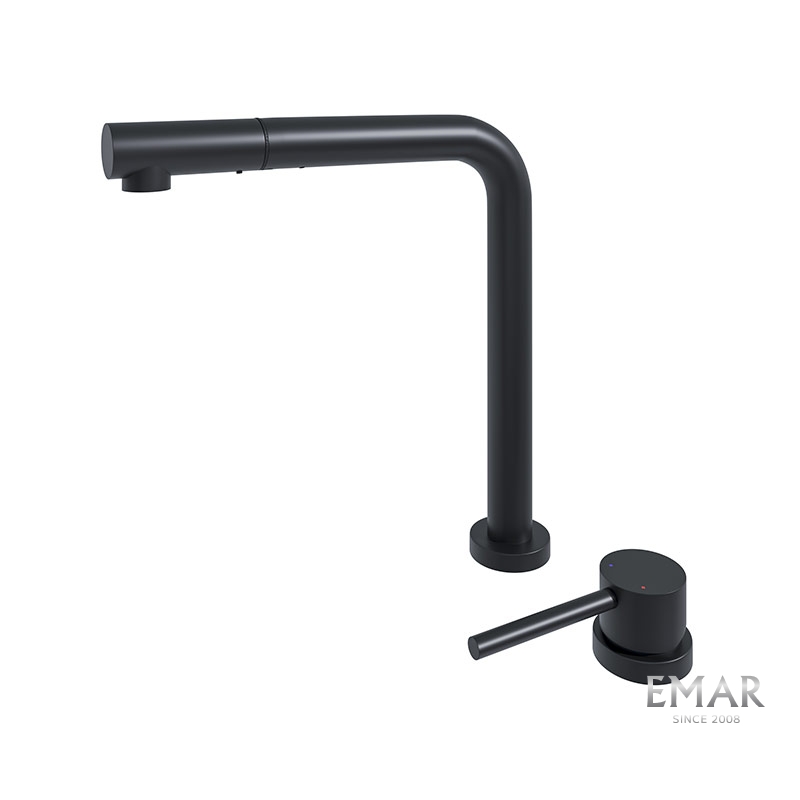 Смеситель для кухни EMAR черный ЕС - 7027 Black